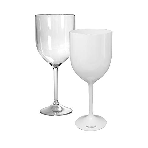 Kit 2 Taças Vinho Branca e Transparente Acrílico PS