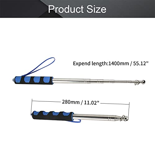 Image of Othmro 2Pcs Hollow Telescopic Teachers Pointer, Teaching Pointer Stick for Classroom, Metal Hand Retractable Pointer Extended Length 55.1 inch, Handheld Presenter Whiteboard Pointer (Blue)