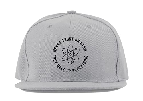 Casquette de baseball scientifique grise en coton ajustable visière plate