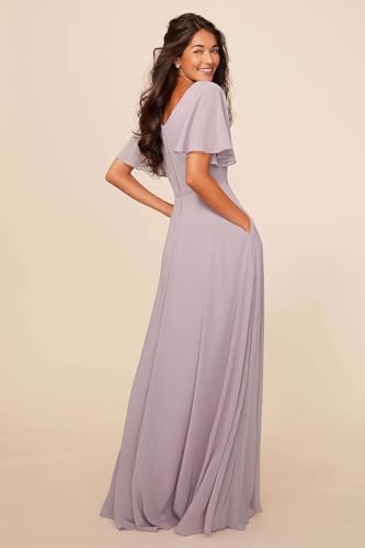 Women's Short Sleeve Bridesmaid Dresses Chiffon Formal Evening Party Gown2