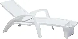 Espreguiçadeira Sole Reclinável Branca em Polipropileno com Proteção Uv Pisani
