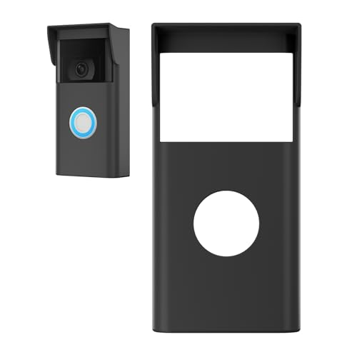 Silicone Cover Compatible with Ring Video Doorbell 2nd Gen (2020 Release) Weather-Resistant Rain Cover & Sun Glare Visor Silicone Skin to Reduce Lens Fog Easy Slip-On Tool-Free Installation Black
