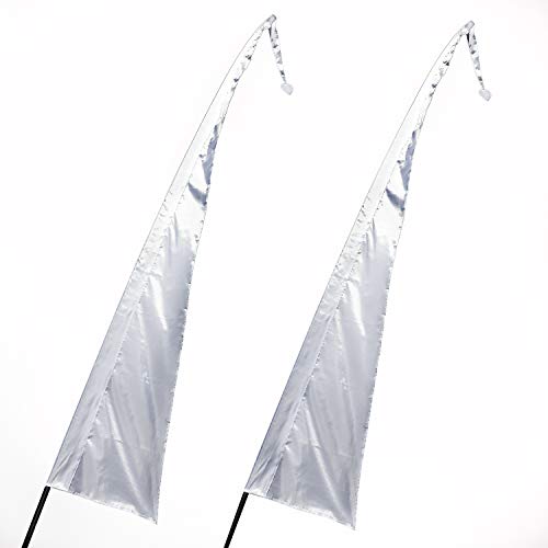 Pink Pineapple Bandera de Seda Colorida de Festival: Cartel de Fiesta en la Playa con 5 Metros de Tela Imprimible - Sin Poste Incluido - Conjunto de Dos - Blanco