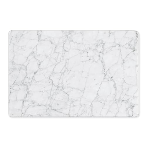 Tabla de mármol blanca rectangular 40x27 cm con pies antideslizantes miniatura 3