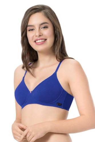 Image of Amante Every de Blue Solid Non-Wired Lightly Padded Everyday Bra