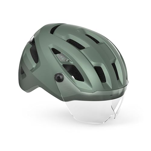 MET MIPS interurbanos Bicicleta Hel, Unisex, Sage Metallic Matt, L