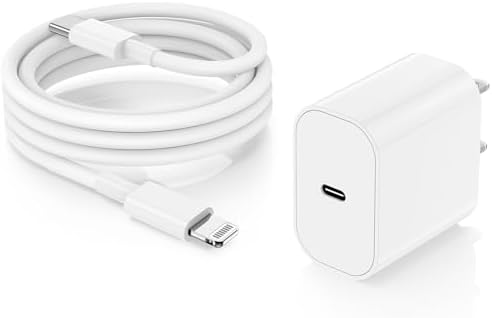 iPhone Charger Fast Charging Block,USB C Wall Plug with Long Type C to Lightning Cable Cord 10ft,USB C Power Adapter Cube Brick Box for Apple iPhone 14/14 Pro/13/13 Pro Max/12 Mini/12 Plus/11,iPad Air