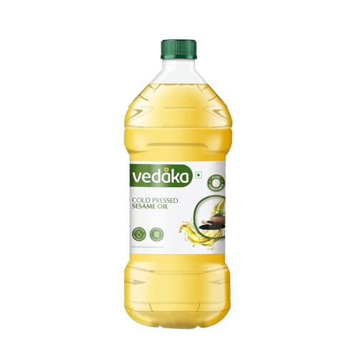 Image of Amazon Brand - Vedaka Cold Pressed Sesame Oil | 2 L | Gingelly Oil | Cheku /Ghani Oil | Pure & Unrefined | Contains Mufa & Omega - 6 | Contains Natural Antioxidants