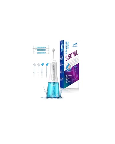 Image of 350ML Neti Pot Sinus Rinse Kit, Nasal Irrigation System (Premium) | 5 Modes, 4 Nozzles, Cordless Rechargeable, IPX7 Waterproof, Nose Cleaner for Sinus Relief