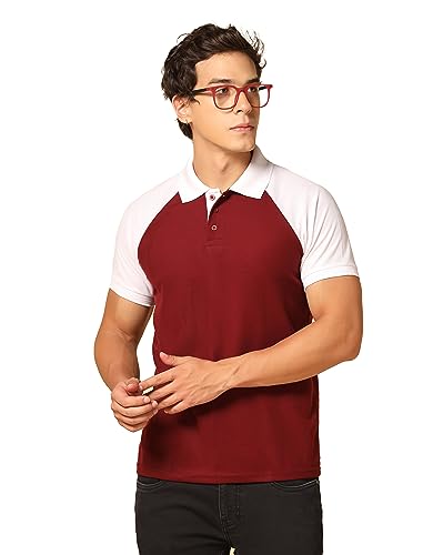 Image of INKKR Men's Solid Regular Fit T-Shirt ((FACTORY-A11)-(S)-Maroon FCT11 03