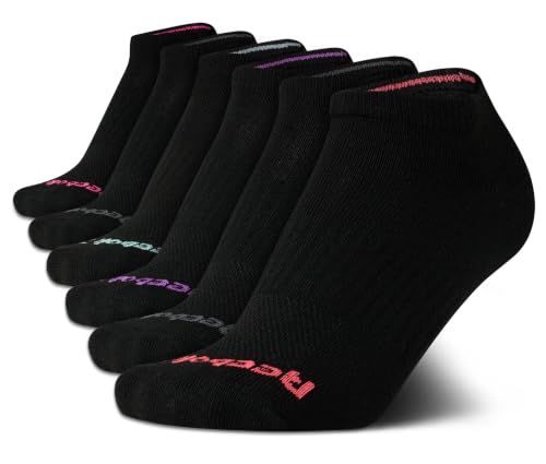 Image of Reebok Womens Low Cut Socks 6 Pack Lightweight Performance Athletic Socks | Performance Stretch, Lightweight and Breathable Toe Seam with Arch Support
