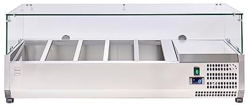 METRO Professional Mostrador Vitrina refrigeradora GHS1120, acero inoxidable/vidrio, 40 L, 5 espaciadores, plateado | Ya disponible en tu tienda friki favorita! En mundofriki.es!