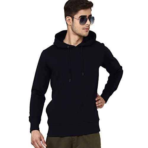 Image of Free Authority Men's Full Sleeve Solid Hooded Sweatshirt