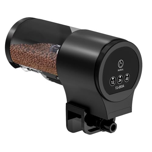 Alimentador automático de Peces: racionador de Tanque controlado, de pellets en Escamas Ajustable | Acuario cíclidos camarones Tortuga Tetra Koi Betta Guppy 100ml Flotante hundimiento disposit
