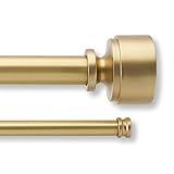 MODE Premium Collection Doppel-Gardinenstangen-Set mit Mod Türknauf-Endstücken, 91,4 bis 182,9 cm, goldfarben