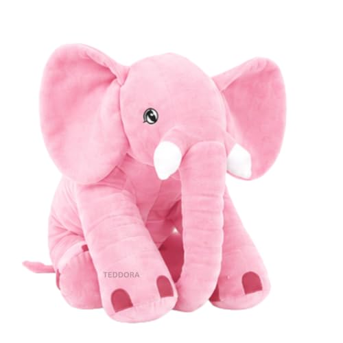 Image of Big Jumbo Elephant Soft Toy for Kids Girls Boys,Pink,Big cushionAnimal Plush Stuffed Baby Teddy Gift Birthday, 60 cm
