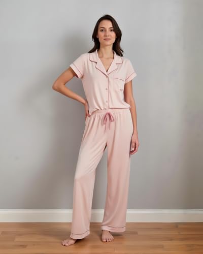 Image of BORN Pajamas for Women Set Button Down, 2 Piece Pajama Sets, Soft Womens Pajama Sets