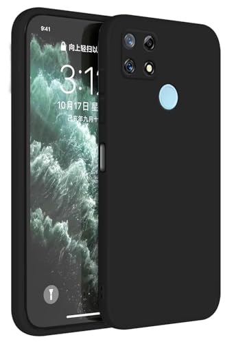 Topme Funda para Realme 7i / Realme C12 / Realme C15 (6.5' Inches) Carcasa Caja Case Estuche, Funda Protectora de Piel de Silicona TPU - Negro