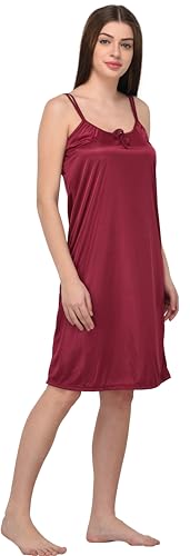 Image of You Forever Women Sexy Satin Striped Solid Above Knee Length Nighty, Loungewear, Nightwear, Sleepwear, Home Wear Short Nighty for Women Pack of 2