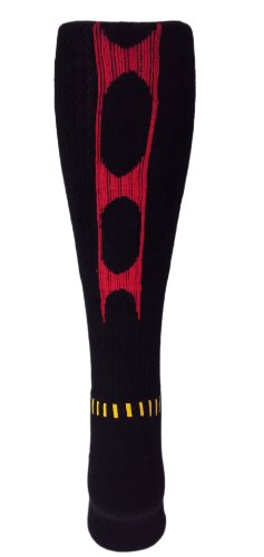 Knee-High Black with Gold and Blood Red Ultimate VEKTR Premium Deadlift Fitness Socks3