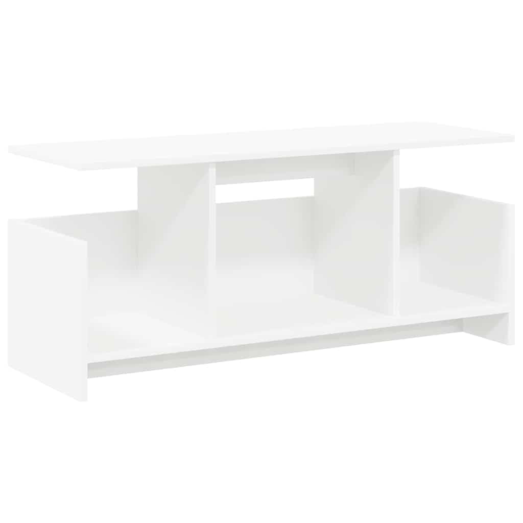 Drewnopochodny nowoczesny stojak pod telewizor biały 102x35x45 cm