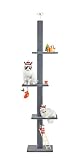 Max & Marlow Cat Tree Floor to Ceiling Cat Tower Height 95-108" Adjustable Kitten Tree Tall Climbing Tree with Carpet Scratching Post and Mat Cat Pole for Indoor Cats, Grey