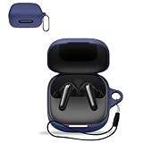 For Anker Soundcore P31i 用 ケース カバー KONXISA Anker Soundcore P31i ワイヤレス集音器 ケース シリコン素材 耐衝撃 防水防塵 ウォッシャブル （カラビナ付き+ストラップ付き ） 着用しやすい 装着充電可能 持ち運びがしやすい（ブルー）