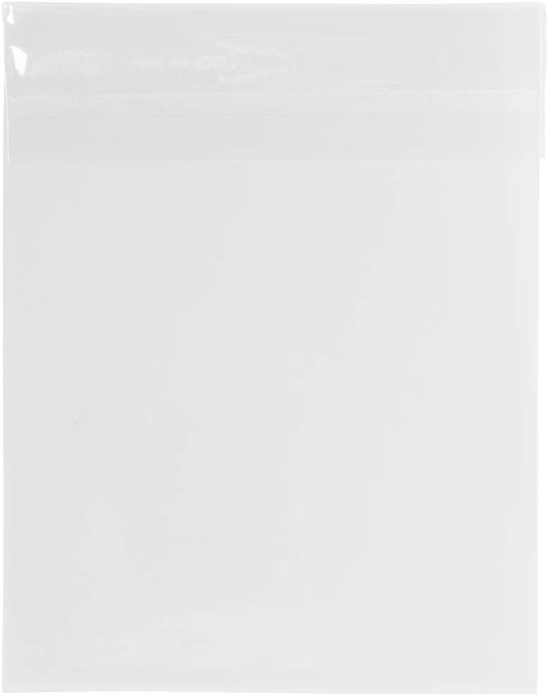 JAM PAPER Cello Sleeves with Self Adhesive Closure - 6 7/16 x 8 1/4 - Clear - 100/Pack
