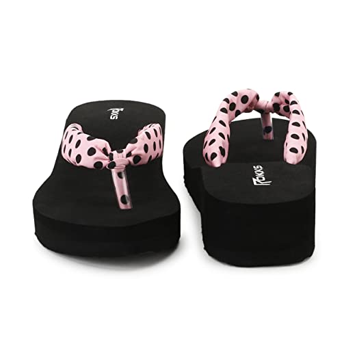 Image of ROKKS Woman's Fashionable Mid-Heel Sandals Flip-Flops Regular Wear Comfortable Slipper for Girls / Ladies(AE-Heel-031)