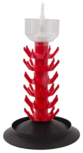 North Mountain Supply - BTS-50-DR Screw Type Bottle Drying Tree 48 Bottles - With Deluxe Bottle Rinser