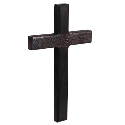 OSALADI Wooden Cross Pendant Black Wall Cross Decor, Hanging Christian for Home Office Church, 11 X 6 Inch