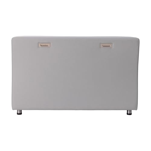 Image of FDP Pro Series Upholstered Armless Mobile Sofa with Locking Casters for Portability Commercial Seating for Hotel Lobby, Office, Restaurant, Waiting Room, Home - Black /Gray