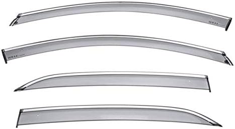 WellVisors Window Visors Wind Deflectors Compatible with Chevrolet Chevy Equinox 2018-2024 with Chrome Trim Rain Guards 3-847CH020