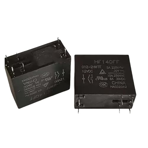 Relais HF140FF 012-2HWTF 12V CC haute conductivité avec contacts 12A double circuit