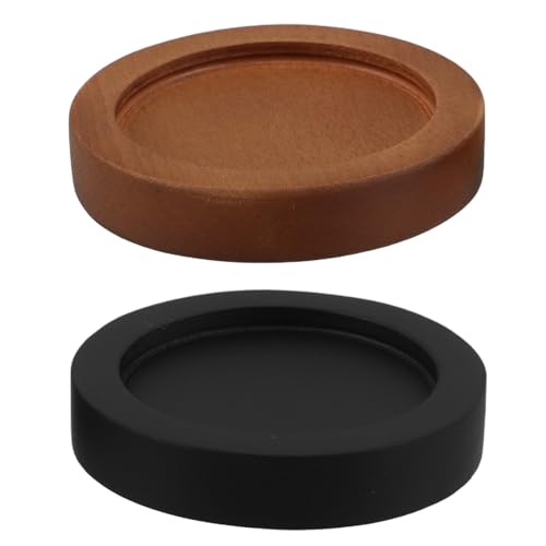 Ipetboom Soporte para molinillo de pimienta (2 unidades): Bandeja de madera para molinillo de sal y pimienta eléctrico o manual - Organizador de condimentos para la cocina - Base para botellas de