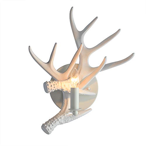 Lámpara de noche dormitorio Luz de La Pared, Pared Estadounidense Ligeros País, Personalidad Cabeza de Los Ciervos Lámpara de Pared, Blanca Salón Dormitorio de Noche Estudio de Cocina Del Restaurante Cover