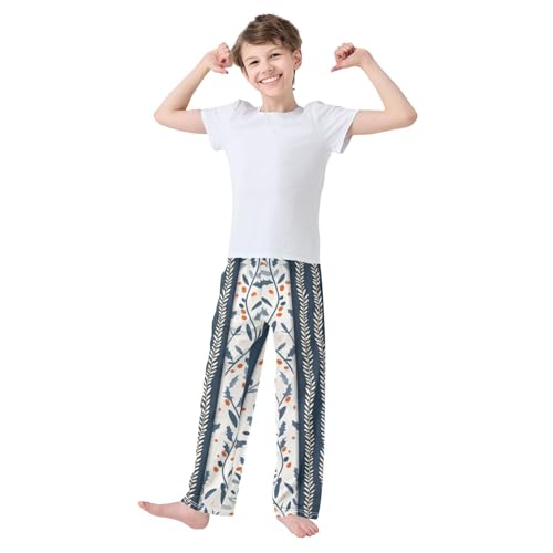 Boys' Pants Christmas Tree Stripe Flower Long Bottoms Jogger Pants Elastic Waist Trousers with Pockets S-XL2