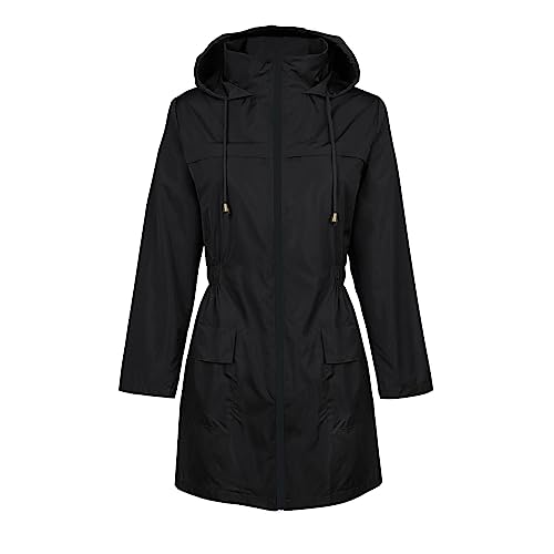 Regenjacke Damen 2025 - Wasserdicht Winddicht Atmungsaktiv Faltbar Leicht