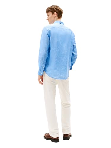 Image of Tommy Hilfiger Men's Long Sleeve Casual Linen Button Down Shirts in Regular Fit
