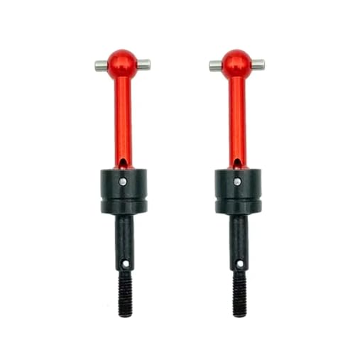 RC�h���C�u�V���t�g For Tamiya For TT-01 For TT-02 TA04 53792 1/10 RC �J�[�A�b�v�O���[�h�A�N�Z�T���[�p�[�c CVD���^�� ���j�o�[�T���h���C�u�V���t�g�p(Red,2pcs)