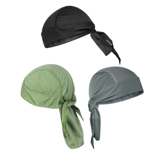 Toddmomy Men's Quick Dry Head Cover Cap Biker Head Wrap Cycling Skull Hat Hat Liner
