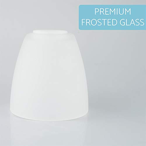 Kira Home Armada 4.5" Frosted Glass Shades, Replacement Glass, 1-5/8" Fitter Size, 4.75" X 4.5", 3-Pack #TOP1