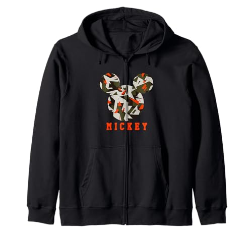 Mickey Mouse Geo Zip Hoodie sweat veste à capuche imprimé géométrique noir