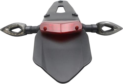 Luz trasera para motocicleta Kawasaki y soporte de matrícula todoterreno con carcasa roja