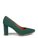 zapatos verde botella tacon ancho Zapatos cómodos de piel de ante, la cual se adapta a tu pie