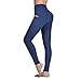Occffy Cintura Alta Pantalón Deportivo de Mujer Leggings para Running Training Fitness Estiramiento Yoga y Pilates DS166 (Azul profundo, XS)