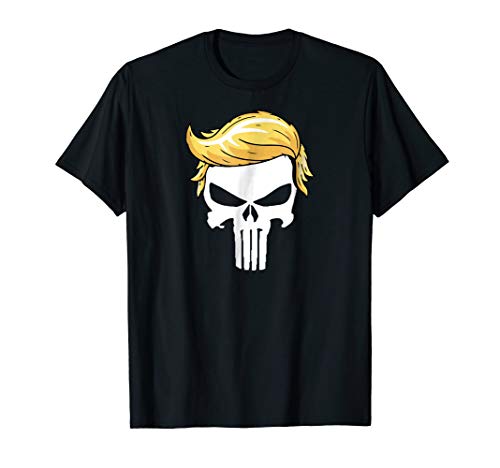 Free Shipping Offer Skull with iconic Trump Hair president supporter tshirt