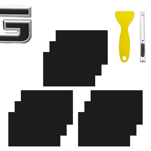 BLAKAYA Compatible with Bowtie Emblem Wrap Kit GMC Logo Overlay Vinyl Wrap with Squeegee and Cutter (9PCS Pure Black)