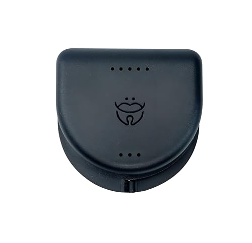 Image of Dentosmile Dental Orthodontic Retainer /Aligner Case /Box /Mouth Guard and Denture Storage in Black Colour (1)