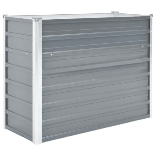 vidaXL Hochbeet Verzinkter Stahl 100x40x77cm Grau Gartenbeet Frühbeet Garten vidaXL Hochbeet Verzinkter Stahl 100x40x77cm Grau Gartenbeet Frühbeet Garten
